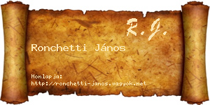 Ronchetti János névjegykártya